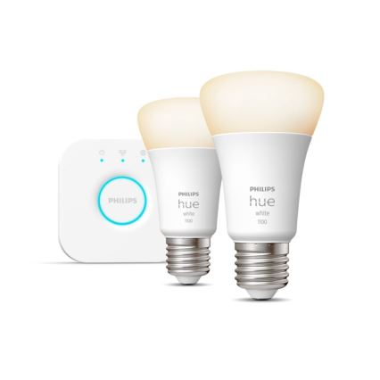 Začetni paket Philips Hue WHITE 2xE27/9,5W 2700K + Hue Bridge