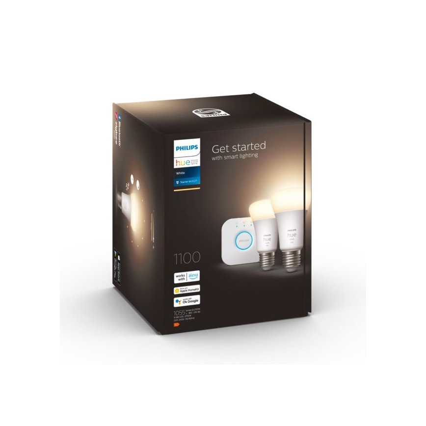 Začetni paket Philips Hue WHITE 2xE27/9,5W 2700K + Hue Bridge