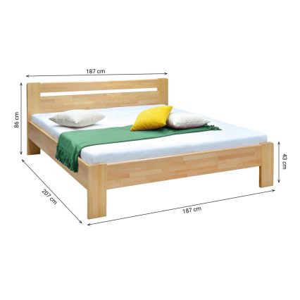 Zakonska postelja iz masivnega lesa AMARA 180x200 cm bukev