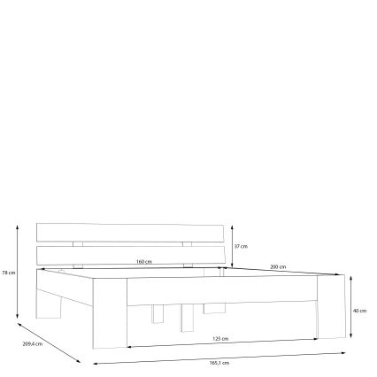 Zakonska postelja PIROA 160x200 cm bež