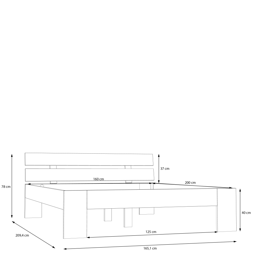 Zakonska postelja PIROA 160x200 cm bež