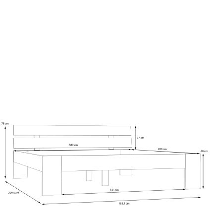 Zakonska postelja PIROA 180x200 cm bež