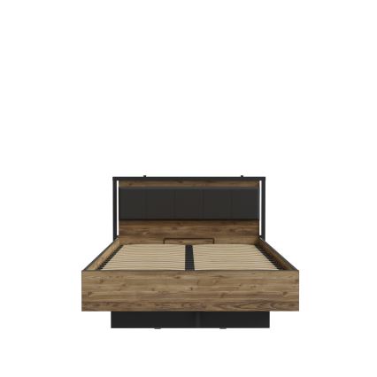 Zakonska postelja s prostorom za shranjevanje OREN 140x200 cm rjava/črna