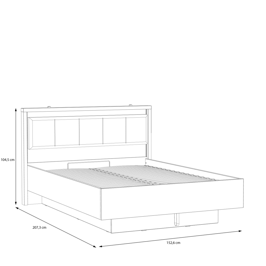 Zakonska postelja s prostorom za shranjevanje OREN 140x200 cm rjava/črna