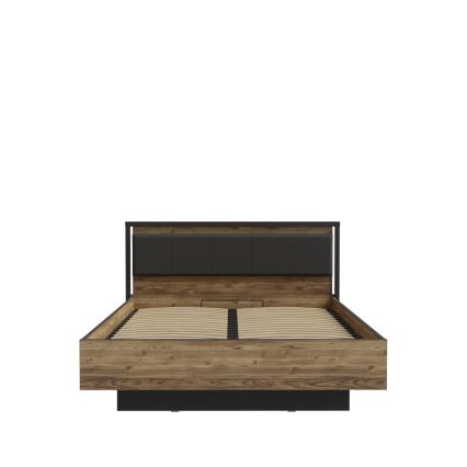 Zakonska postelja z shranjevalnim prostorom OREN 160x200 cm rjava/črna