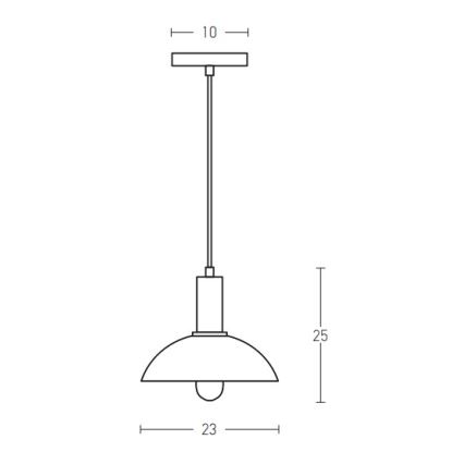 Zambelis 180052 - Lestenec na vrvici 1xE27/40W/230V črna