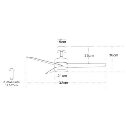 Zambelis 19134 - LED Stropni ventilator LED/15W/230V 3000/4000/6000K mat krom + Daljinski upravljalnik