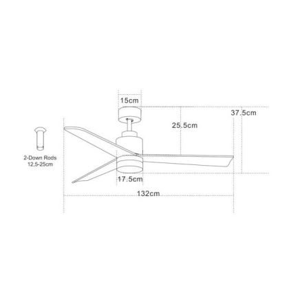 Zambelis 19135 - LED Stropni ventilator LED/15W/230V 3000/4000/6000 + Daljinski upravljalnik