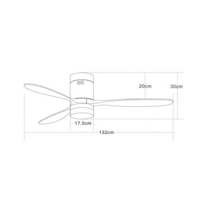 Zambelis 19144 - LED Stropni ventilator LED/15W/230V 3000/4000/6000 češnja + Daljinski upravljalnik