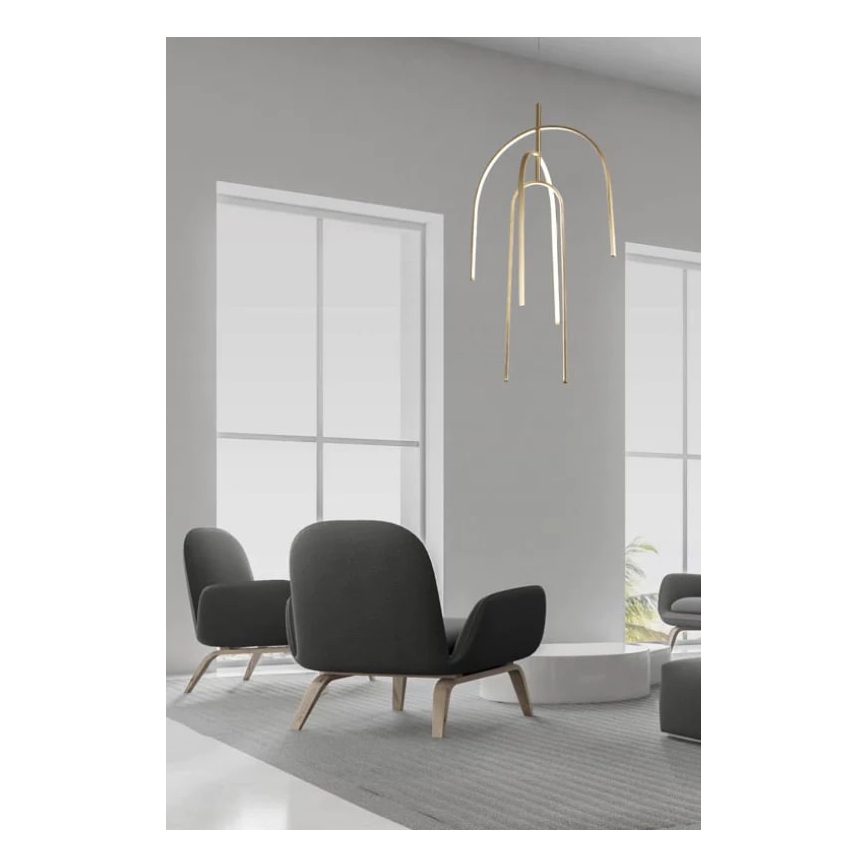 Zambelis 1931 - LED Zatemnitveni lestenec na vrvici LED/80W/230V zlat