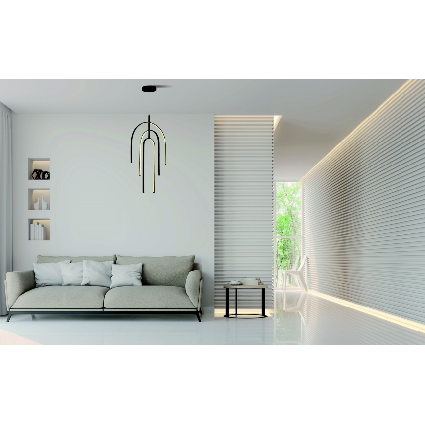 Zambelis 1932 - LED Zatemnitveni lestenec na vrvici LED/80W/230V črn