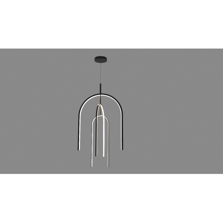 Zambelis 1932 - LED Zatemnitveni lestenec na vrvici LED/80W/230V črn
