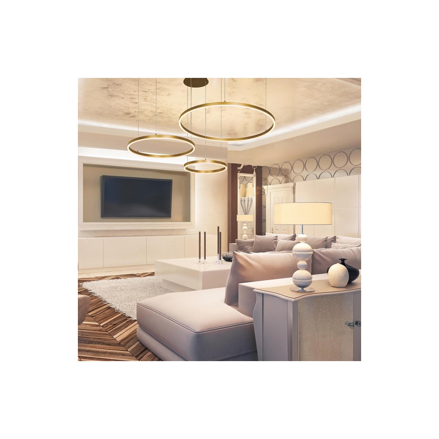 Zambelis 1956 - LED Lestenec na vrvici LED/136W/230V zlat