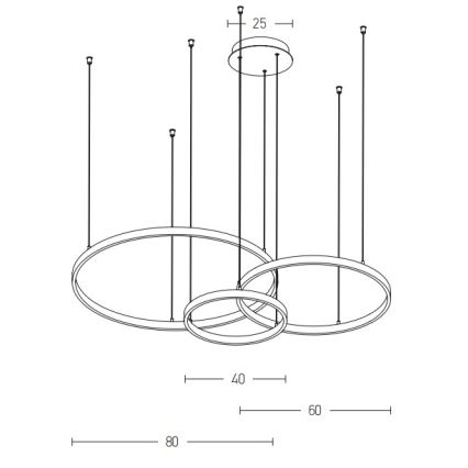 Zambelis 1956 - LED Lestenec na vrvici LED/136W/230V zlat