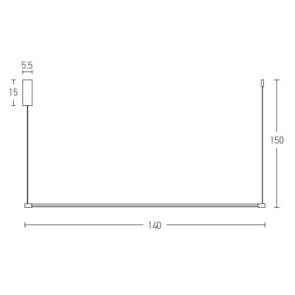 Zambelis 20119 - LED Lestenec na vrvici LED/20W/230V črn