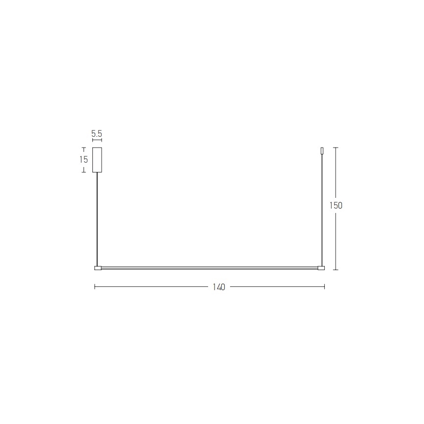 Zambelis 20119 - LED Lestenec na vrvici LED/20W/230V črn