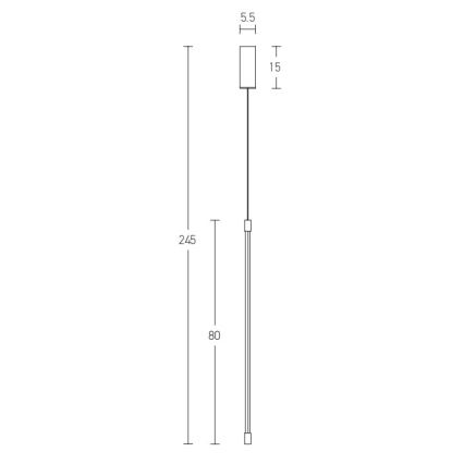 Zambelis 20121 - LED Lestenec na vrvici LED/12W/230V črn