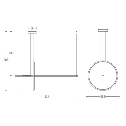 Zambelis 20128 - LED Zatemnitveni lestenec na vrvici LED/48W/230V