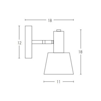 Zambelis 20219 - Stenski reflektor 1xE14/25W/230V siv