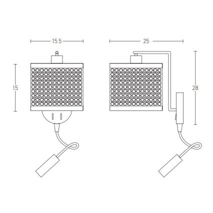 Zambelis 20355 - LED Stenska svetilka 1xE27/40W + LED/3W/230V ratan