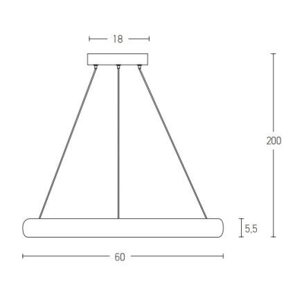 Zambelis 2054 - LED Zatemnitveni lestenec na vrvici LED/50W/230V pr. 60 cm zlata