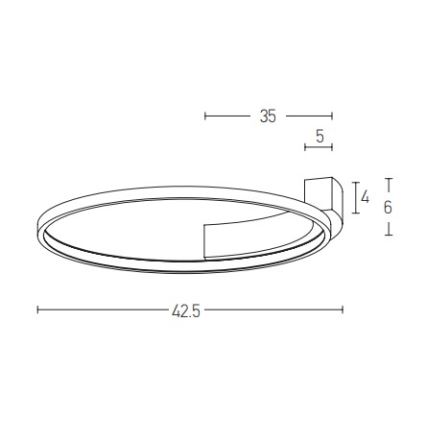 Zambelis 2074 - LED Stenska svetilka LED/25W/230V pr. 42,5 cm črna