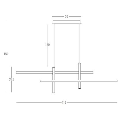 Zambelis 22022 - LED Zatemnitveni lestenec na vrvici LED/41W/230V zlata