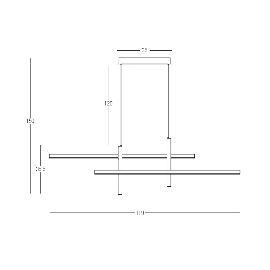Zambelis 22023 - LED Zatemnitveni lestenec na vrvici LED/41W/230V črna
