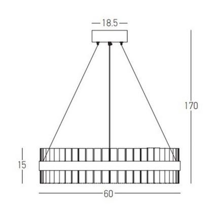 Zambelis 22039 - LED Zatemnitveni lestenec na vrvici LED/56W/230V zlata