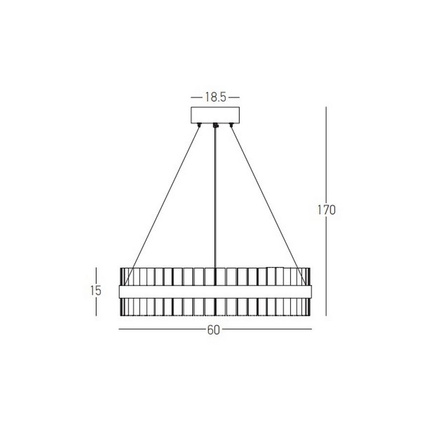 Zambelis 22039 - LED Zatemnitveni lestenec na vrvici LED/56W/230V zlata
