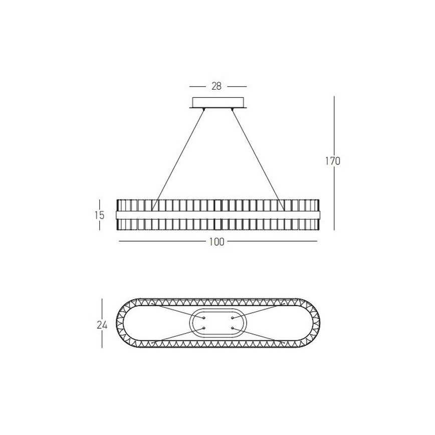 Zambelis 22041 - LED Zatemnitveni lestenec na vrvici LED/68W/230V zlata
