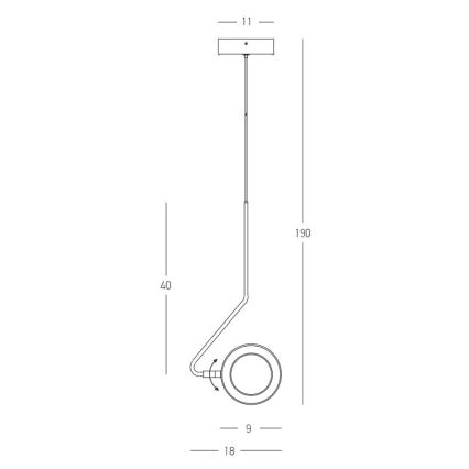 Zambelis 22044 - LED Zatemnitveni lestenec na vrvici LED/7W/230V CRI90 bela