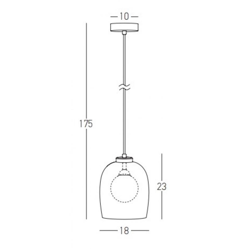Zambelis 22051 - Eleganten viseči lestenec na kablu, 1xG9/5W/230V, premer 18 cm, črna