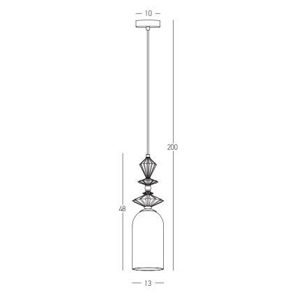 Zambelis 22078 - Lestenec na vrvici 1xE27/40W/230V