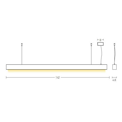 Zambelis 22210 - LED Lestenec na vrvici LED/45W/230V