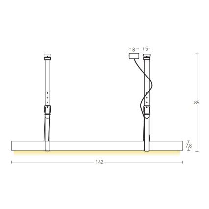 Zambelis 22211 - LED Lestenec na vrvici LED/45W/230V