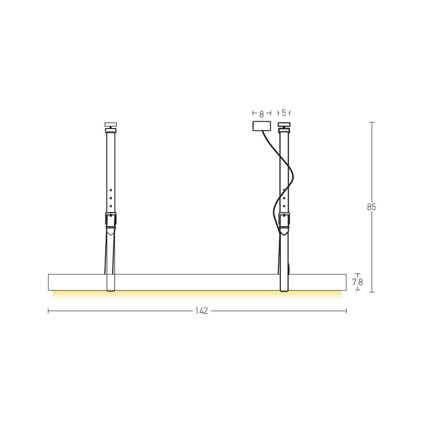 Zambelis 22211 - LED Lestenec na vrvici LED/45W/230V