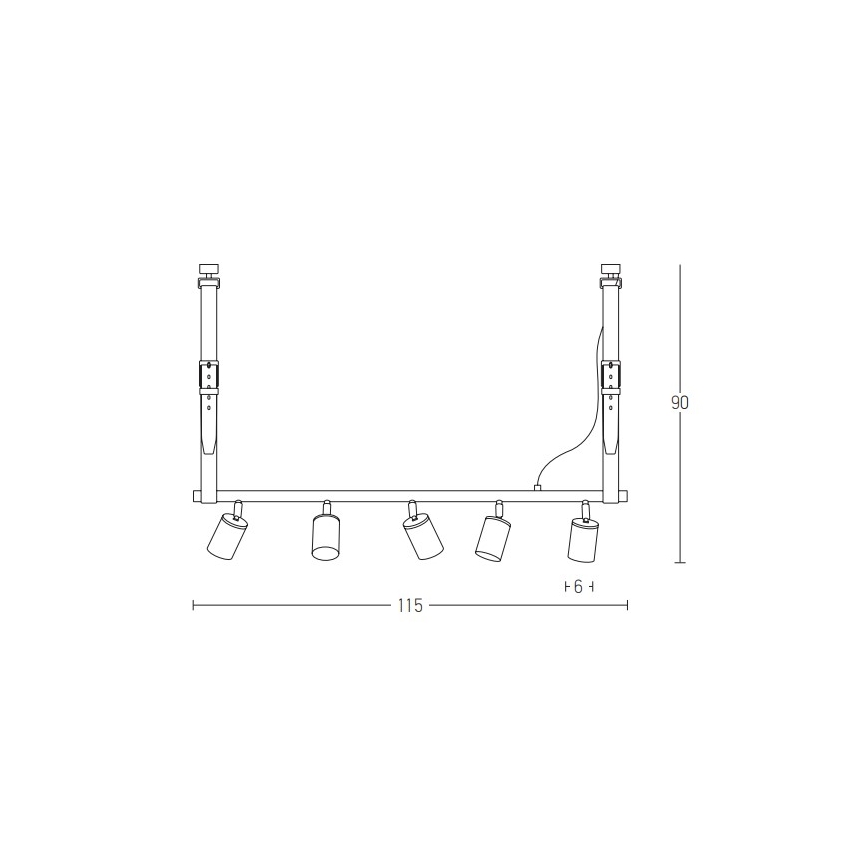 Zambelis 22224 - Lestenec na vrvici 5xGU10/25W/230V
