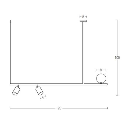 Zambelis 22227 - Lestenec na vrvici 2xGU10/25W+G9/9W/230V