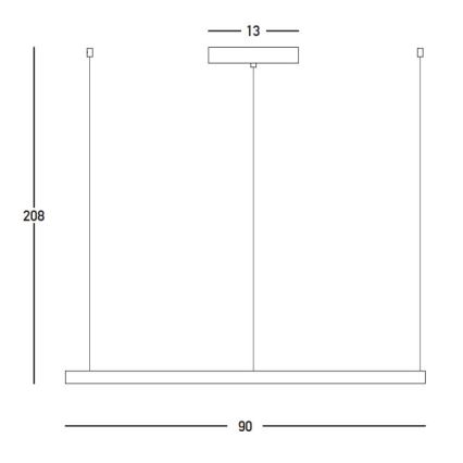 Zambelis 23035 - LED Zatemnitveni lestenec na vrvici LED/45W/230V 3000K pr. 90 cm črna