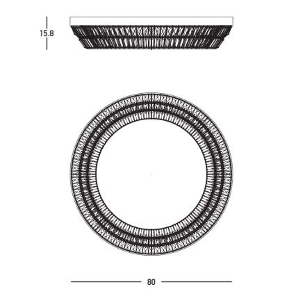 Zambelis 23049 - LED Zatemnitvena kristalna stropna svetilka LED/55W/230V CRI 90 3000K pr. 80 cm medenina