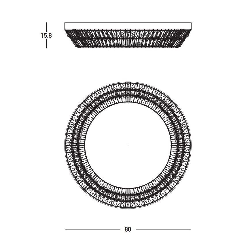 Zambelis 23049 - LED Zatemnitvena kristalna stropna svetilka LED/55W/230V CRI 90 3000K pr. 80 cm medenina