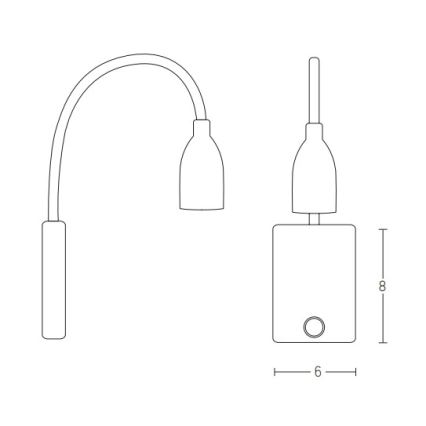 Zambelis H32 - LED Fleksibilna mala svetilka LED/3W/230V črna