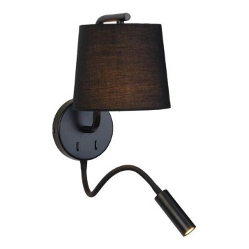 Zambelis H57 - LED Fleksibilna svetilka LED/3W + 1xE27/40W/230V črna