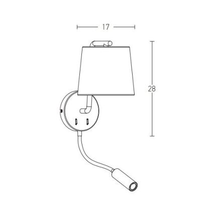 Zambelis H57 - LED Fleksibilna svetilka LED/3W + 1xE27/40W/230V črna