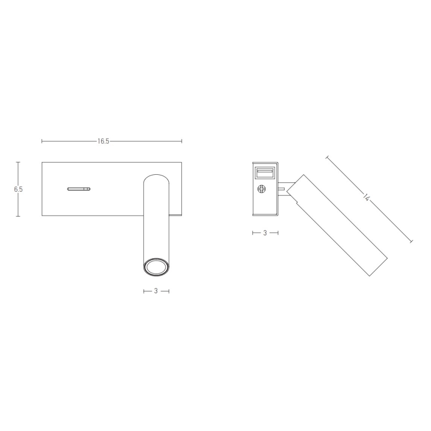 Zambelis H74 - LED Stenska svetilka LED/3W/230V USB bela