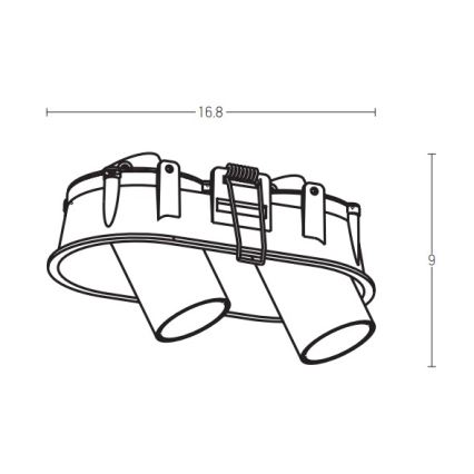 Zambelis Z11207-B - LED Vgradni reflektor 2xLED/7W/230V CRI90 črna