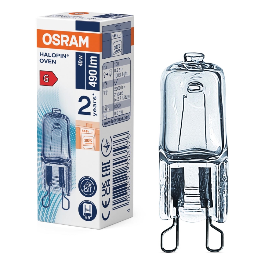 Žarnica za pečico HALOPIN G9/40W/230V 2700K - Osram