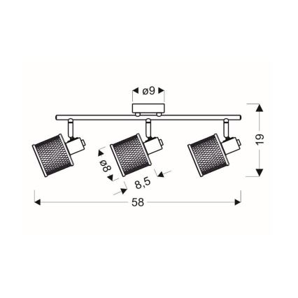 Žaromet CANABERA 3xE14/40W/230V