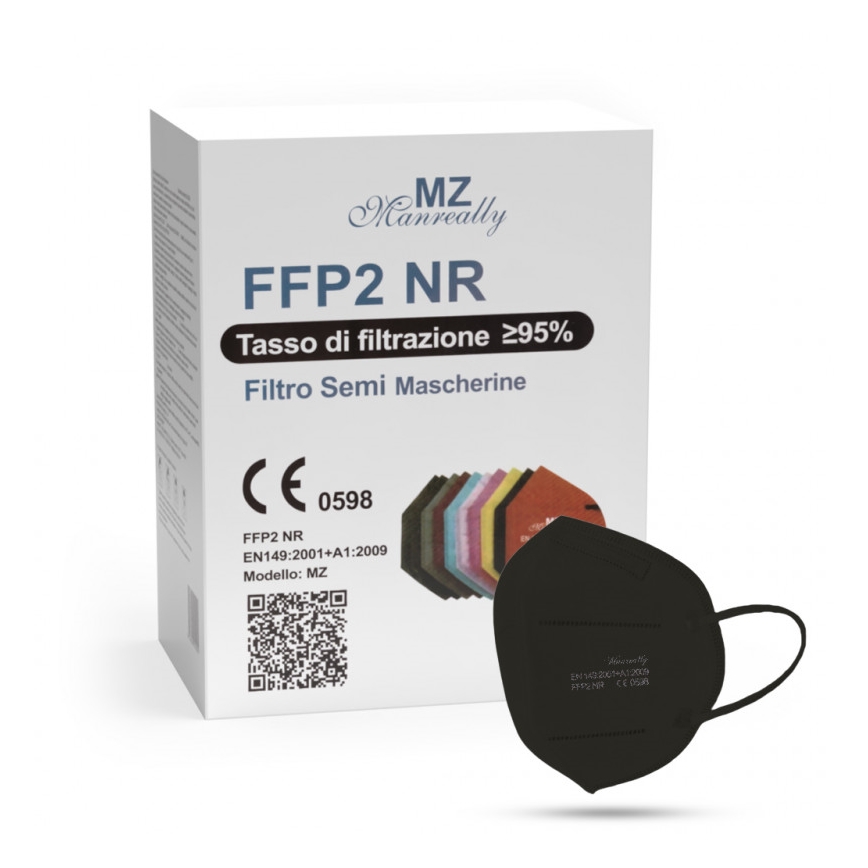 Zaščitna maska FFP2 NR CE 0598 črna 50 kom.